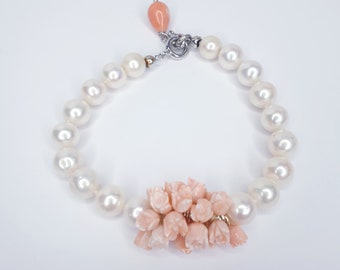 Bracciale Perle e Corallo Rosa