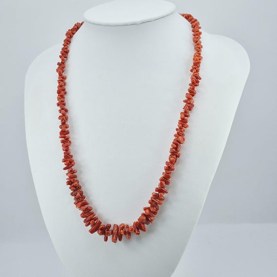 Mediterranean coral necklace, gold-plated 925 silver, Italian craftsmanship