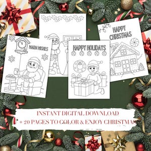 Weihnachten Malvorlagen für Kleinkinder & Kinder | Spaßaktivität | Kinderaktivität | Drucken, ausmalen und genießen | DIY-Farbbuch