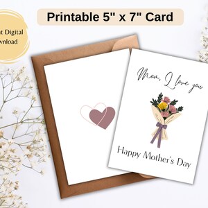 Muttertagskarte | Drucken Sie zu Hause GESCHENK | Basteln | Meine Mutter, meine Blume | Aus Liebe für Mama | Digitaler Download | Muttertagsfeier
