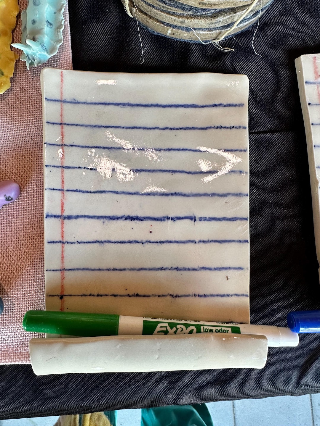 Ceramic Whiteboard | Reusable Dry Erase Board | Handmade Pottery Memo Board