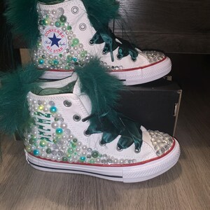 Toddler Girls Custom Bling Pearl Converse Kids Customize Any Theme Converse Youth Birthday Chucks