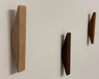 OAK Wall Hooks,Wall Mounted Hooks,Wood Wall Decor,Entryway Organizer,Wood Wall Storage,Coat Hook,Decorative Wall Hook,Gift for Home,Wall Art
