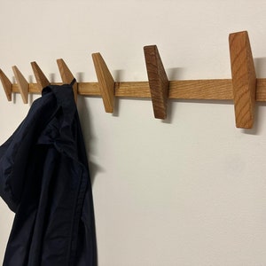 OAK Wall Hooks,Wood Hooks with Bar,Entryway Organizer,Wood Wall Storage,Coat Hook,Decorative Wall Hooks,Gift for Home,Wall Art,Wall Decor