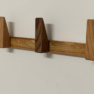 Wood Hooks with Bar,OAK Wall Hooks,Wall Decor,Entryway Organizer,Wood Wall Storage,Coat Hook,Decorative Wall Hook,Home Decor,Wooden Wall Art