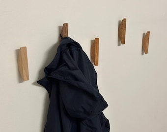 Ganci da parete in rovere, ganci da parete, arte murale in legno, decorazioni murali, organizer per ingresso, contenitori da parete in legno, appendiabiti, ganci decorativi, regalo per la casa