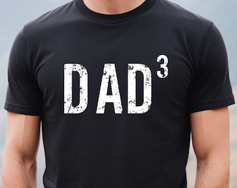 Mens Dad Of Three 3 Cubed Father's Day Cool Gift T-Shirt Mens Dad Of Three 3 Cubed Father's Day Cool Gift T-Shirt