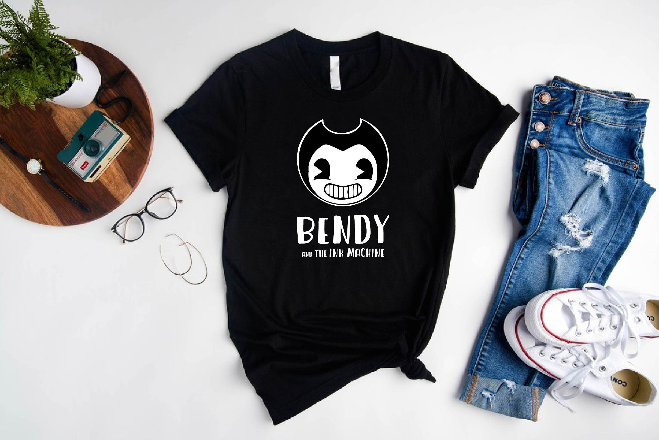 Bendy And The Machine Animation Shirt Horror Tee Gaming Shirt Il 9q19 