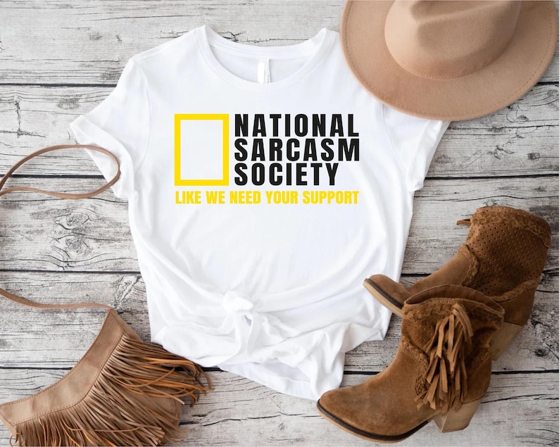 National Sarcasm Society Shirt, Funny Sarcasm Tee, Funny Sarcastic V-neck Shirt, Sarcastic Quote Tees, Funny Saying Shirt, Funny T-Shirts afbeelding 3