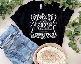 Vintage 2003 Limited Edition Shirt, Birthday Gift, 22th Birthday Shirt, 22th Birthday Party Shirts, Birthday Gift for Women and Men
