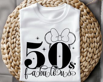 Disney Fabulous Birthday Shirt, Disney 50th Birthday Shirt, Disney Birthday Tank Top, 50th Birthday Gift, 50th Birthday Party, Fifty Squad