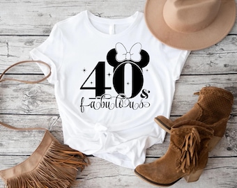 Disney Fabulous Birthday Shirt, Disney 40th Birthday Shirt, Disney Birthday Tank Top, 40th Birthday Gift, 40th Birthday Party, Forty Squad