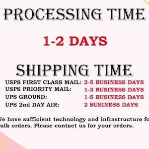 The image is a text-based advertisement for shipping services, providing information about the shipping time and the types of mail that can be sent.