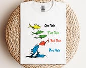 One Fish Two Fish Shirt, Red Fish Blue Fish T-shirt, Teacher Funny Shirts, Daycare Teacher Costumes, Matching Party Tee, Group Party Outfits