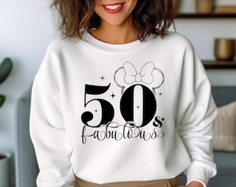 Disney Fabulous Birthday Sweatshirt, Disney 50th Birthday Shirt, Disney Birthday Hoodie, 50th Birthday Party Gift, Fifty Squad, Disney Gift