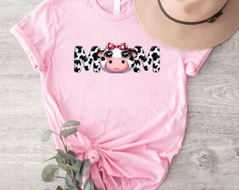 MOM Shirt, New Mom Gift, Baby Announcement Shirt, Baby Shower Tee, Mothers Day Gift, Mom life Tee, Mama Gift Shirt, Cow Lover Shirt