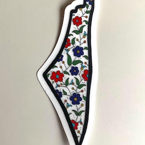 Palestine Die-cut Sticker | Al Khalil Pottery Pattern w/ Clear Backing