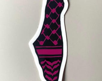 de la Palestine autocollant | Kuffieh rose fuchsia