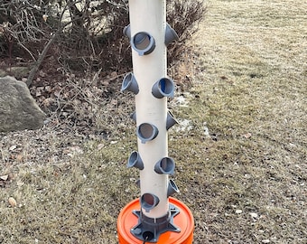 HydroSnap DIY Hydroponics Tower Kit | Complete Ecosystem | Cap, Base & 18 Net Pot Inserts