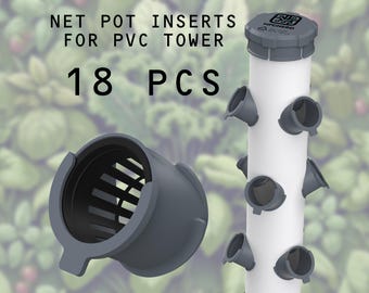 Hydrokultur-Turm-Netztopfeinsätze | 2 "Snap Fit, kein Kleber (18er-Pack)