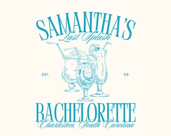 Last Toast on the Coast Bachelorette Logo Charleston Bachelorette Party Logo Last Splash Bachelorette Logos Tropical Logo Bachelorette PNG