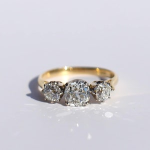 1.30tcw Vintage Old Mine Cut Diamond Victorian Ring