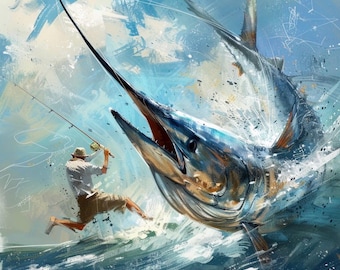 Blue Marlin Battle Etsy