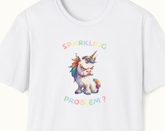 Unicorn Sparkling T-Shirt Unisex Softstyle | cute proud rainbow sketch | LGBTQ Shirt