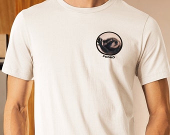 Pedro Raccoon Meme Camiseta unisex, cómoda camiseta de animales, ropa de cara de mapache viral, regalo perfecto para fanáticos de la vida silvestre urbana, moda popular de memes