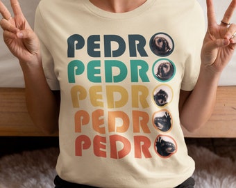 T-shirt colorata retrò Pedro Pedro Pedro - Ispirata Y2K, maglietta virale TikTok, abbigliamento meme alla moda unisex