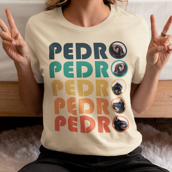 Pedro Pedro Pedro Retro Colorful T-Shirt - Inspiré de l’an 2000, TikTok Viral Tee, Unisex Fashion Meme Apparel