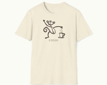 Monkey T-Shirt  Be Different Unisex Softstyle | abstract monkey shirt | coffee t-shirt | birthday gift