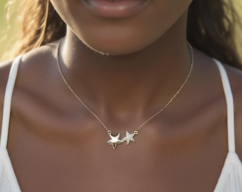18k Gold Filled Necklace with Star Charm Pendant, Chain Necklace, Personalized gift, Handwritten note, Summer Necklace, Jewelry Gift for Her