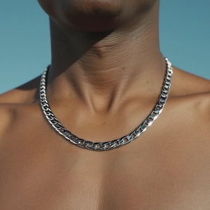Collier argent/or à maillons cubains pour homme avec note manuscrite, cadeau d'anniversaire parfait, bijoux de Noël pour petit ami, cadeau de la Saint-Valentin pour lui