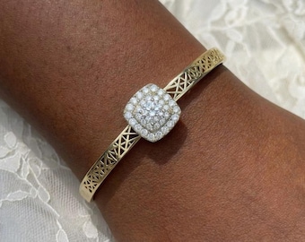 Sparkling Bracelet For Women, Silver, Rose Gold Bangle Bracelet, Non Tarnish Hypoallergenic Personalized Jewelry Birthday Gift