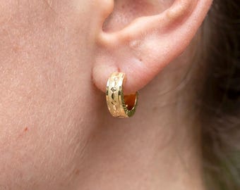 Aro Huggie de oro macizo de 18 quilates, 2 g de oro auténtico de 18 quilates, regalo perfecto para el Día de la Madre, nota personalizada escrita a mano, regalo de cumpleaños