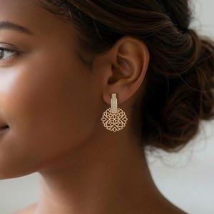 Gold Drop Earrings for Women, Girls, Custom Note Earrings for Girlfriend, Hypoallergenic Nontarnish Gift