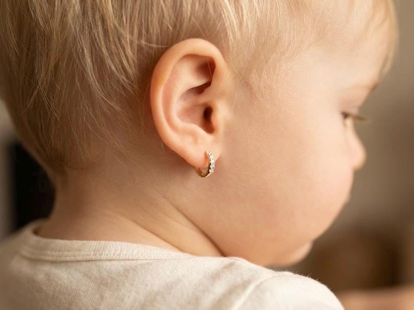 Tiny Hoop Earrings for Kids, Gold Huggies for Toddlers, Girls