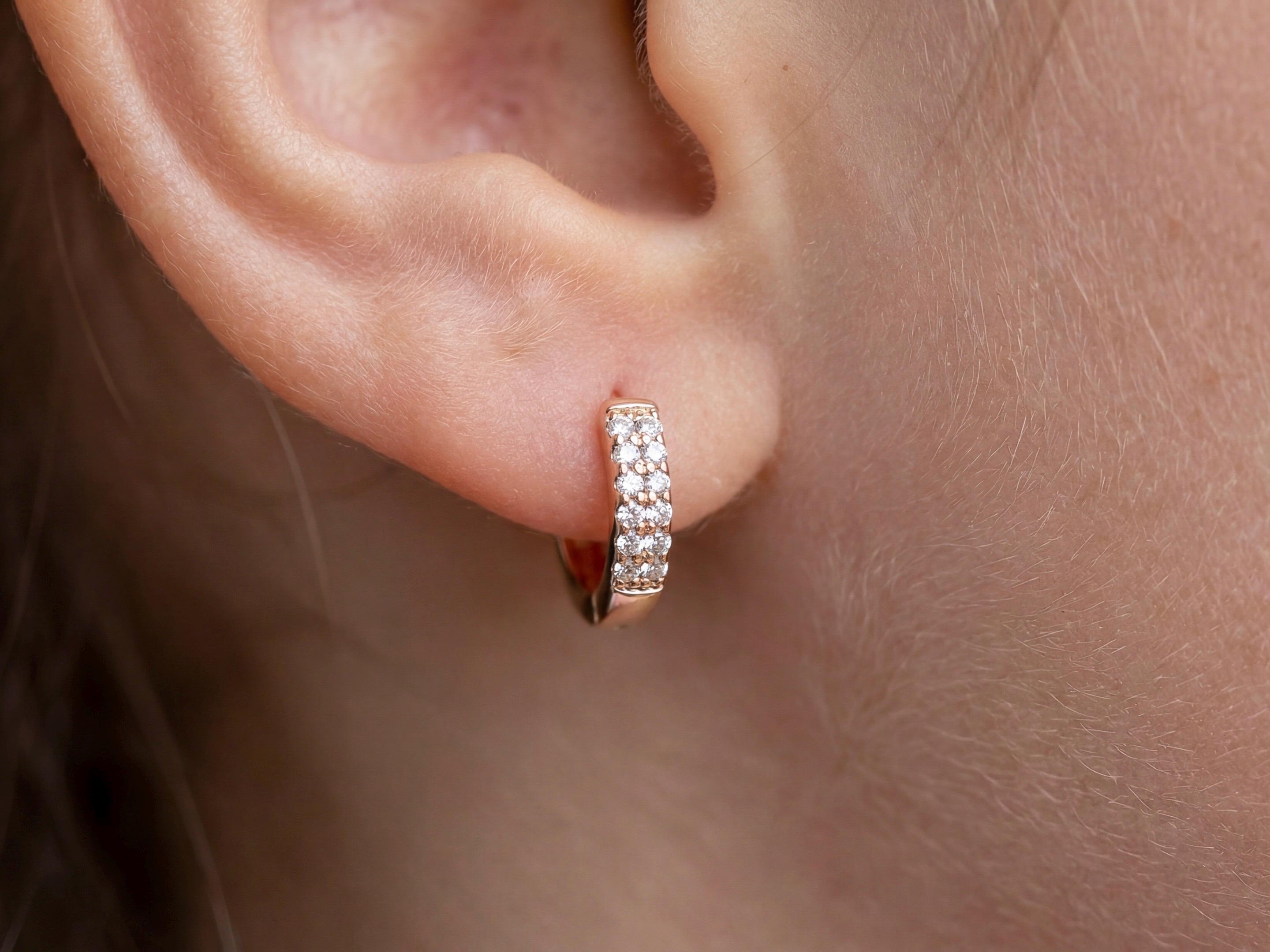 Tiny Hoop Diamond Earrings for Babies, Toddlers, 8mm Gold Silver