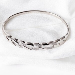 Bracelet en argent scintillant, note manuscrite, bracelet jonc qui ne ternit pas, bracelet étanche, cadeau d'anniversaire personnalisé pour elle