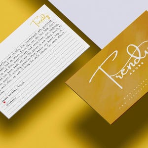 Personalized message card with handwritten message for gift recipient
