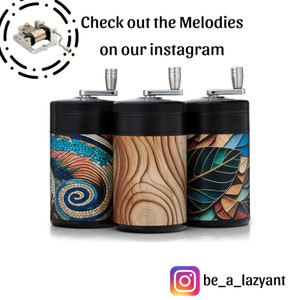 Herb Grinder | Musical Grinder | crank handle |  4 piece with catcher | premium herb grinders with storage | cute grinder | gift for stoner
