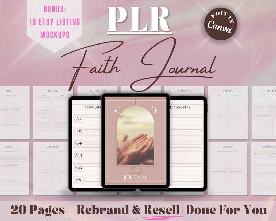 PLR Digital Faith Journal | Done for You Bible Study Guide | Sermon ...