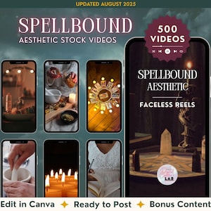 500 Witchcraft Reels: Pagan & Occult Stock Videos, Template for Canva, Witchtok Viral Content