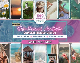 Vídeos de verano para redes sociales para mujeres, contenido de viajes y vacaciones de lujo, paquete de vídeos de marketing, derechos de reventa maestra MRR PLR