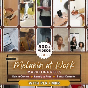 500 bobines de mélanine sans visage | Contenu bureautique et petite entreprise | Boss Babes au travail | DPP et droits de revente principaux | Vidéos virales de blacks