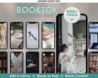 Vídeos estéticos de stock de Booktok / Plantilla de reels sin rostro / Contenido viral para redes sociales / Página temática de TikTok e Instagram / Derechos de reventa maestra