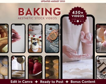 Más de 450 vídeos de repostería / Reels sin rostro / Plantillas de Canva / Marketing y marca para pequeñas empresas / Instagram, TikTok / Historias, publicaciones y Reels