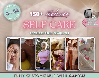 Más de 150 videos sin rostro de melanina / Reels de autocuidado / Contenido de belleza y spa para Instagram / PLR + Derechos de reventa maestra / Contenido viral sobre mujeres negras