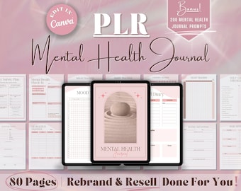 80 ページの PLR メンタル ヘルス バンドル | Etsy で販売できる DFY デジタル製品テンプレート | マスター再販権 | 即時ダウンロード | Canva で編集